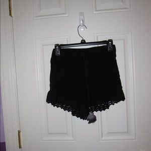 Black lace shorts